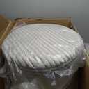 Round Pouf Ottoman Soft Furry Corduroy Foot Rest for Chair, 19.7"D x 19.7"W x 16"H