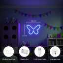 2PCs Butterfly Neon Signs for Wall Decor USB or 3-AA Battery Powered Operated for Girls Bedroom Birthday Gift Party Wedding Butterfly lights for bedroom (Blue)