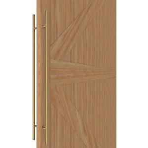 Titanium Gold Round Barn Door Handles 12"/16"/18"/24"/36"/48"/59'', Pull Push Long French Door Handle Double Sided, Large Front Exterior Shower Door Pull Handles