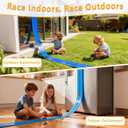 Portable DIY 16ft Flexible Race Track with Roll-Up Storage Compatible with 1/64 Diecast Cars Ages 3+Includes 6 Racing Cars