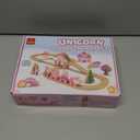 Lehoo Castle Wooden Train Set - Unicorn Train Set for Toddlers 2-4, Wooden Train Track Toddler Girl Toys, Pink Train Fantasy Toys for 3 4 5 6 7 Year Old Girl