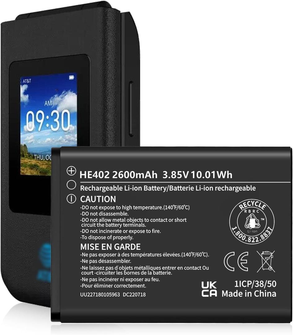 HE402 Battery 2600mAh, 2025 New Upgrade High Capacity 3.85V Replacement Battery for AT&T Cingular Flex (ATTEA211101) 1ICP6/38/50