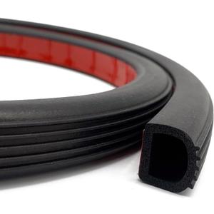 D Shape Rubber Seal Strip, 3/4" Self-Adhesive EPDM Rubber Weather Stripping Gasket for Automotive, Boat, RV Slide Out Seal, Marine, Garage Doors/Window and More, 20Ft