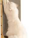 FUKUMARU Cat Scratcher, 26.8 Inch L Shape Cat Scratch Pad Wall Mounted, Cat Scratching Cardboard with Ball Toy for Indoor Cats, Large Size