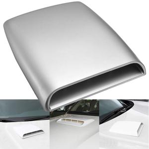 KATUR Universal Car Decorative Air Flow Intake Hood Scoop Vent Turbo Bonnet Cover Gray