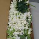 White Delphinium Artificial Flowers,8PCS Long Stem Silk Larkspur Flowers 33.5'' Faux Delphinium Stems for Tall Vase Home Wedding Table Decor(White)