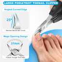 2026 Toenail Clippers for Thick Toenails for Seniors, Angled Head Large Toe Nail Clippers Set for Men, Heavy Duty Ingrown Toenail Clippers with Long Handle, Ultra Sharp Slanted Nail Cutter Wide Jaw