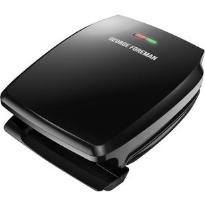 George Foreman GR340FB Classic Plate Electric Indoor Grill and Panini Press, 4-Servings, Black
