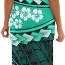 Polynesian Couples Matching Outfits Samoa Puletasi Women's Dresses and Luau Men's Shirts (Green, XL)