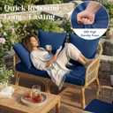 LAGRATY Outdoor Chair Cushions for Patio Furniture24" x 24" Deep Seat Cushions with Backrest for Couch Sofa Chair - Waterproof Fade-Resistant Patio Cushion (Set of 4,Navy Blue)