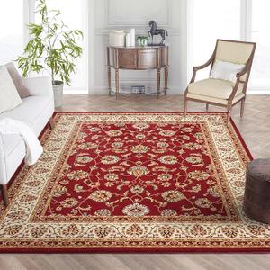 Well Woven Barclay Collection Sarouk Red 2x7 Runner Rug - for Hallways, Kitchens, and Entryways