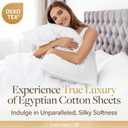 LANE LINEN 100% Egyptian Cotton King Sheets Set 4 Piece Sateen Weave Bed Sheets, Ultra Soft, 16" Deep Pocket, Luxury King Size Sheet Set White