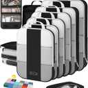 10 Set Compression Packing Cubes for Travel Essentials,Compressible Expandable Packing Cubes for Suitcase,OlarHike Luggage Organizer Bags for Travel,Handy Helper for Organizing Clothes(Black)
