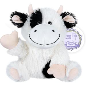 SuzziPals Heatable & Coolable Cow Stuffed Animal, Heated Stuffed Animals Heating Pad for Soothing & Relaxation, Lavender Scent Cow Plush for Stress Discomfort, Cows Gift for Kid & Aldult, Dairy Cattle