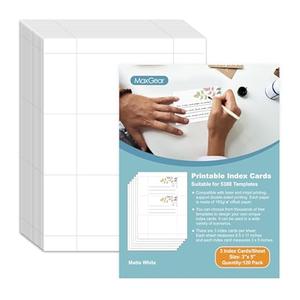 Avery Printable Index Cards, Sure Feed Technology, 3" x 5", Matte White, Laser & Inkjet Compatible, 120 Blank Cards Total, Great for Product Branding, Marketing, and More