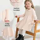 Toddler Baby Girls' Long Sleeve Dresses Ruffle Ribbed Knit Sweater Dress Fall Winter Clothes Outfits 6M-5T (18-24 Months, Pink Apricot)