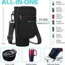 30 oz Tumbler with Handle and Straw - Flip Lid, Silicone Boot, Strap Carrier Bag, Cold 36H & Hot 12H, Stainless-Steel Coffee Tumbler Travel Mug, Insulated Water Bottle Coffee Cup for Women Men