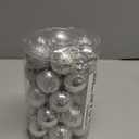 34ct Silver Mini Christmas Ball Ornaments Shatterproof Plastic Christmas Tree Decorations for Xmas Party Home Office Holiday Decor -Small Size (1.57"/ 40mm)