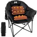 Slsy Heated Camping Chair with Headrest Pad, Oversized Heated Chair Outdoor Sports, Heated Camp Chair Seat Supports 500 lbs, Heating Folding Chair for Camping, Patio, Picnic
