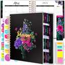 Planner 2025-2026, 18 Months Large Academic Daily Weekly Monthly Planner Organizer, Jan. 2025 - June 2026, 8.5x9.8" Agenda with Page Tabs, Separator Page, Pocket Folder, Bookmark, Stickers & Sticky Note Set (2025 Black Gold)