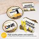2 x Grencian Construction 1st Birthday Party Supplies - 96 Pcs Construction Truck Plates and Napkins Tableware Excavator Decorations Favors for Boys Tractor Dump One Years Old Birthday Serves 24