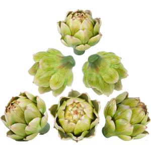 Notakia 6Pcs Green Large Faux Artichokes for Decoration Bowl Fillers Fake Fruit Artificial Artichokes that Look Real Realistic Fake Vegetable Decor for Home Kitchen Table Party Centerpiece