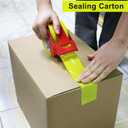 BOMEI PACK Heavy Duty Colored Packing Tape with Dispenser 1.88 Inch x 60 Yards (Yellow) 6 Rolls, 2.4 mil Industrial Grade Packaging Tape for Shipping, Moving, Mailing & Storage