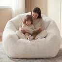 HUGHEAVEN Max Giant Bean Bag Chair, Oversized Bean Bag Sofa for Adults & Teens, Ultra-Soft Comfy Fluffy Floor Lounge Chair with Armrests, Large Bean Bag Couch for Gaming, Reading & Relaxing