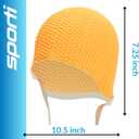 Sporti Bubble Swim Cap, Women Protection Bathing Cap, Anti-Slip Interior Grip, Made from Latex/Rubber & Keep Head Warm, Orange