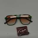 FEISEDY Retro Square Aviator Sunglasses Women Men 70s Vintage Trendy Plastic Frame Sun Glasses B2835 (008 Green Transparent Frame/Reddish Brown Gradient Lens)