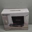 Vinyl Record Player Suitcase with Built-in Speakers, Portable Turntable with RCA, Line in,Bluetooth and Headphone Jack for Records, Vintage LP Player in PU Leather Black