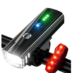 IPSXP Bike Light Set USB Rechargeable Bicycle Front Headlight and Back Taillight 4 Light Modes Easy to Install for Men Women Kids Road Mountain Cycling