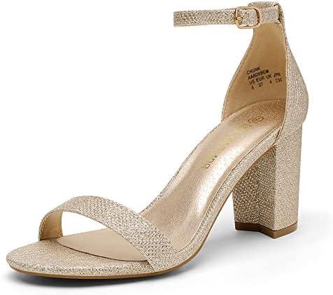 DREAM PAIRS Women's Chunk Low Heel Pump Sandals, Size 7