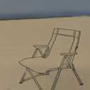 Outdoor Portable Folding Camping Chair, Wooden Armrests, Adjustable High Back (Khaki)