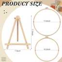 Novabright 12 Pcs Large Bamboo Embroidery Hoops with Triangle Display Stands Include 10.2'' and 11.8'' Round Hoops Frame Cross Stitch Wood Holder Easels for Desk Display Decor Craft Works