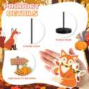 Wenqik 6 Pcs Thanksgiving Tabletop Decor Turkey Table Centerpiece Standing Thanksgiving Party Decorations Turkey Sign Wooden Block Fall Shelf Ornaments Pumpkin Maple Leaf for Home Autumn Harvest