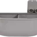 Petmate Double Diner Kennel Bowl, Gray, Small (1 Count (Pack of 1))