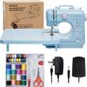 Sewing Machine for Beginners with Extension Table Mini Sewing Machines Kit Supplies 12 Built-in Stitches with Needles Assorted Thread Kit Starter Kit Easiest for Adult and Kids