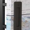 EaseLife 10" Sliding Barn Door Pull Handle with Flush Hardware Set, Double Sided, Heavy Duty, Square, Matte Black Powder Coated Finish, Easy Install