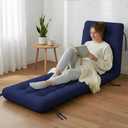 Long Floor Cushion Large Floor Cushion with Brushed Cotton 74.8 x 27.5 x 3.15 in Jumbo Lounger Pillow for Outdoor Indoor Bay Window Meditation Yoga Reading Sleeping(1 Pc,Navy Blue)