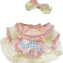 17cm Doll Clothes Designer Set NO Doll-European Style Dress with Butterfly Hairpin Standing Original OutfitsYellow & Pink