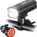 Ascher 1000 Lumens Super Bright Bike Lights for Night Riding, Type-C USB Rechargeable Bike Light Front and Back, 4 Light Modes, Waterproof Bicycle Headlight & Rear Taillight for Road Commuter Cycling