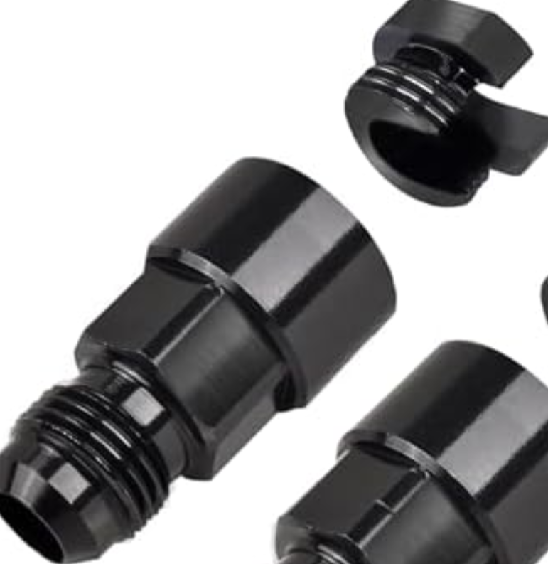 EFI Fuel Line Fittings,6AN Push-Lock Fittings Push-Fit Male to 3/8" and 5/16",Quick Connect Disconnect Female Fuel Rail,Aluminium 2-Piece Fuel Rail Fittings
