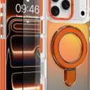 Magnetic Fit for iPhone 17 Pro Max Case with Stand, Orange | [Compatible with Magsafe] [Fashion Fluorescent Design] [1 Screen Protector] Slim Translucent Matte Phone Case 6.9" 2025