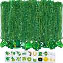 Winlyn Bulk,Novelty Jewelry Assortment Green Shamrock Beads Necklaces Tattoo Party Favor Supplies for St. Patrick's Day Irish Party Accessories Decor
