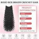 9 Packs Boho Box Braids Crochet Hair 18 Inch Pure Protein Fiber Similar to Human Hair Goddess Box Braids Crochet Hair With Curly Ends Pre Looped Bohemian Braid Hair Extension For Women(18 Inch,1B#)