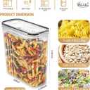 PRAKI Cereal Containers Storage Set (4L,135.2 Oz), 4PCS Airtight Food Storage Containers with Pour Spout for Kitchen & Pantry Organization Cereal Dispensers with 20 labels, Measuring Cup & Marker