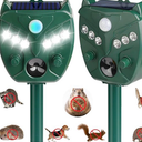 Solar Animal Repellent Ultrasonic, 2 Pack Cat Repellent Outdoor Deer Repellent Devices Motion Sensor Animal Repeller to Repel Cat Deer Squirrel Rabbit Dog Skunk 1