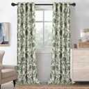 DriftAway Linen Floral Paisley Green Blackout Curtains for Living Room Bedroom 96 Inch Length 2 Panels Lined Grommet Window Drapes Thermal Farmhouse Country Jacobean Curtains Loden Green
