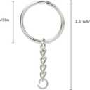 6 x KINGFOREST 50-Piece Split Key Ring Kit with Chains & Jump Rings - 1 Inch Silver Nickel Bulk Jewelry Making Supplies for DIY Keychains, Charms, Crafts